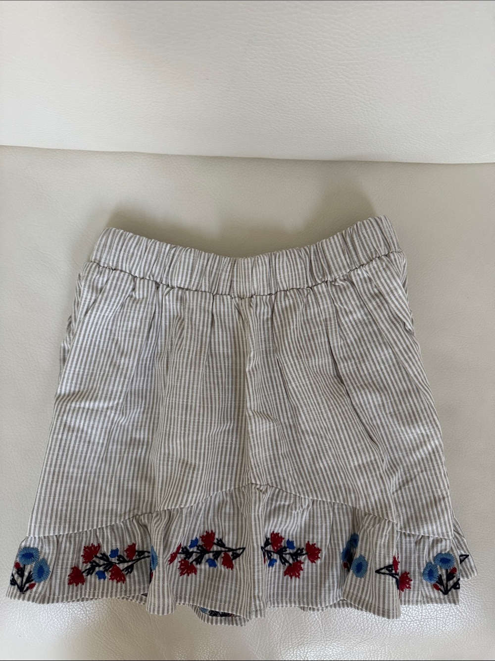 Caroline Constas White Striped Shorts with Red & Blue Floral Trim-size XS (BNWT) - Picture 6 of 8